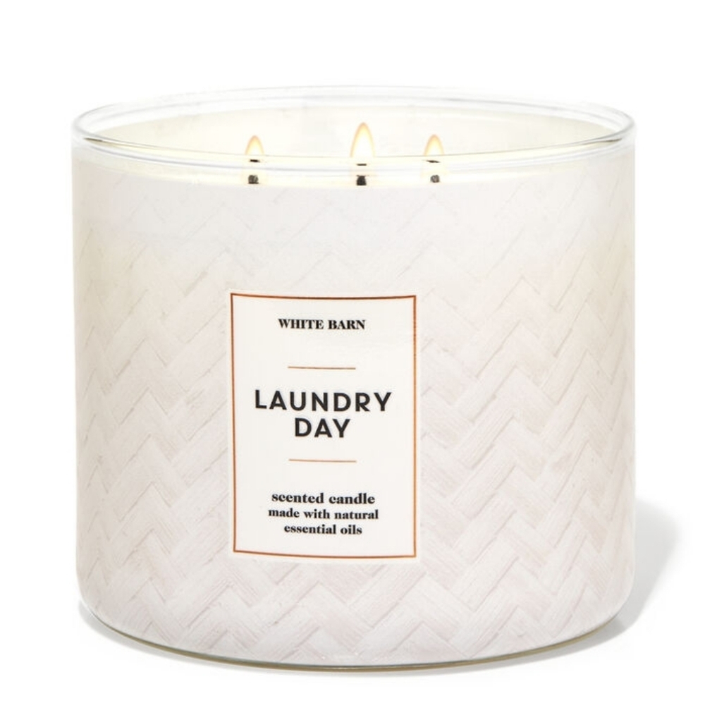 White Barn BBW LAUNDRY DAY 3-wick 14 5oz candle NEW Bath Body Works